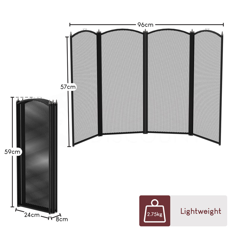 Stanton 4-Panel Fire Guard - Black