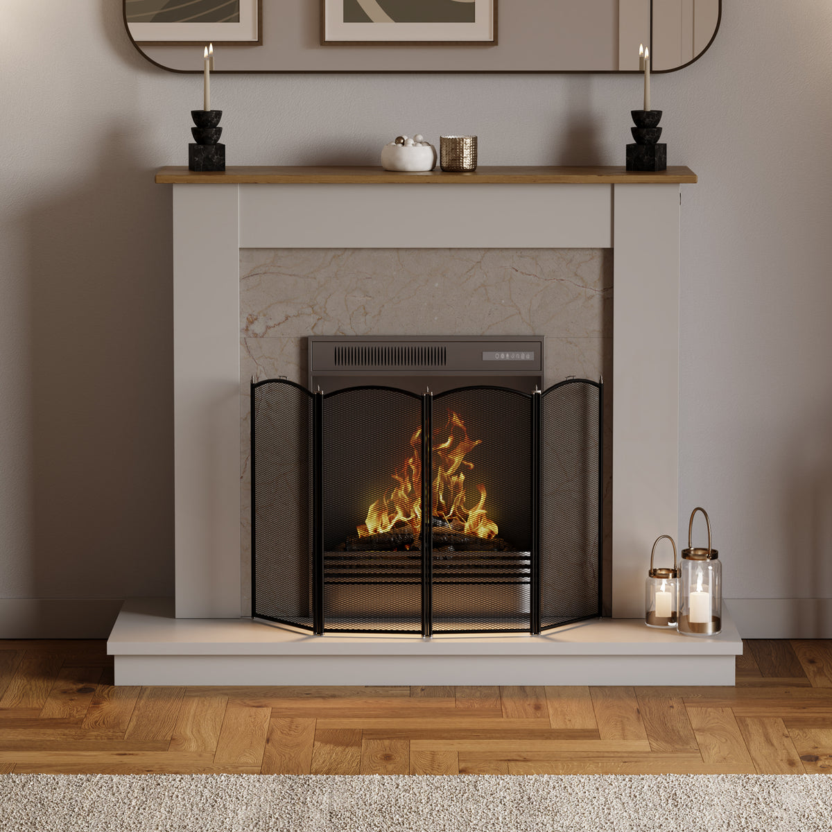 Stanton 4-Panel Fire Guard - Black