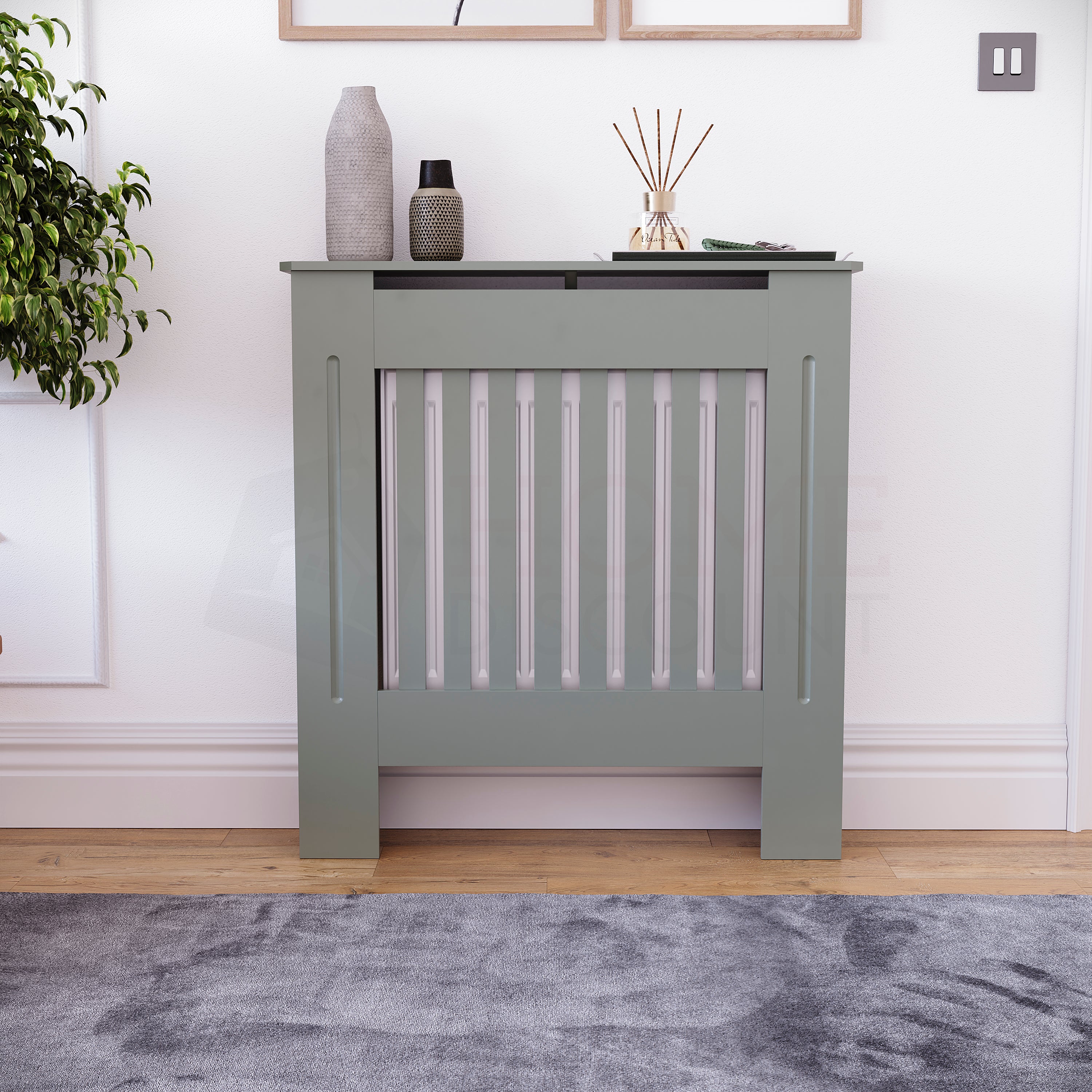 Chelsea Radiator Cover - Grey, Small | Home Discount Ltd