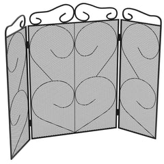 Tapton 3-Panel Fire Guard - Black