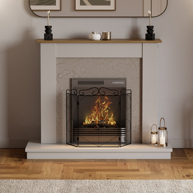Tapton 3-Panel Fire Guard - Black