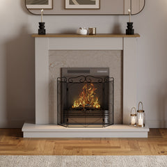 Tapton 3-Panel Fire Guard - Black