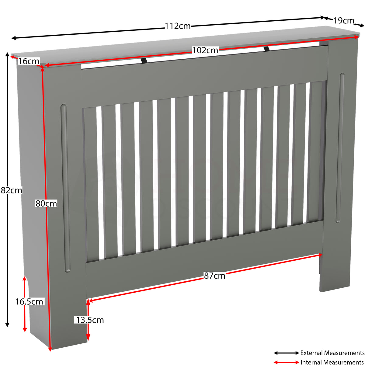 Chelsea Radiator Cover - Olive Grey, Medium