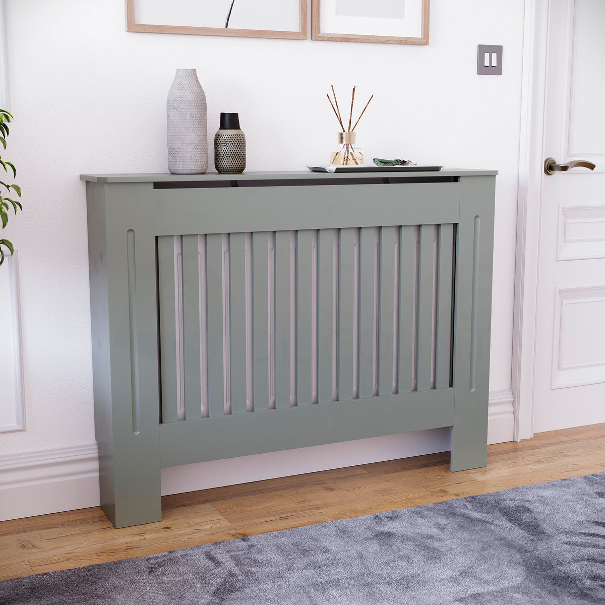 Chelsea Radiator Cover - Olive Grey, Medium