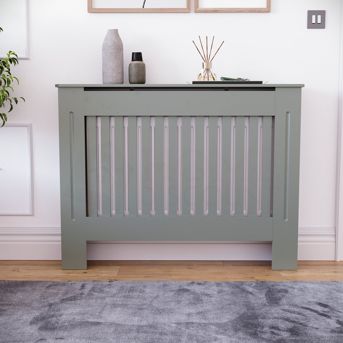 Chelsea Radiator Cover - Olive Grey, Medium