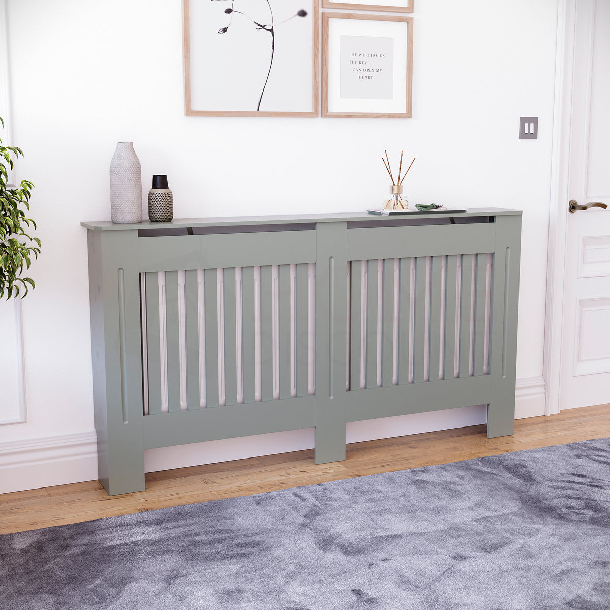Chelsea Radiator Cover - Olive Grey, Large