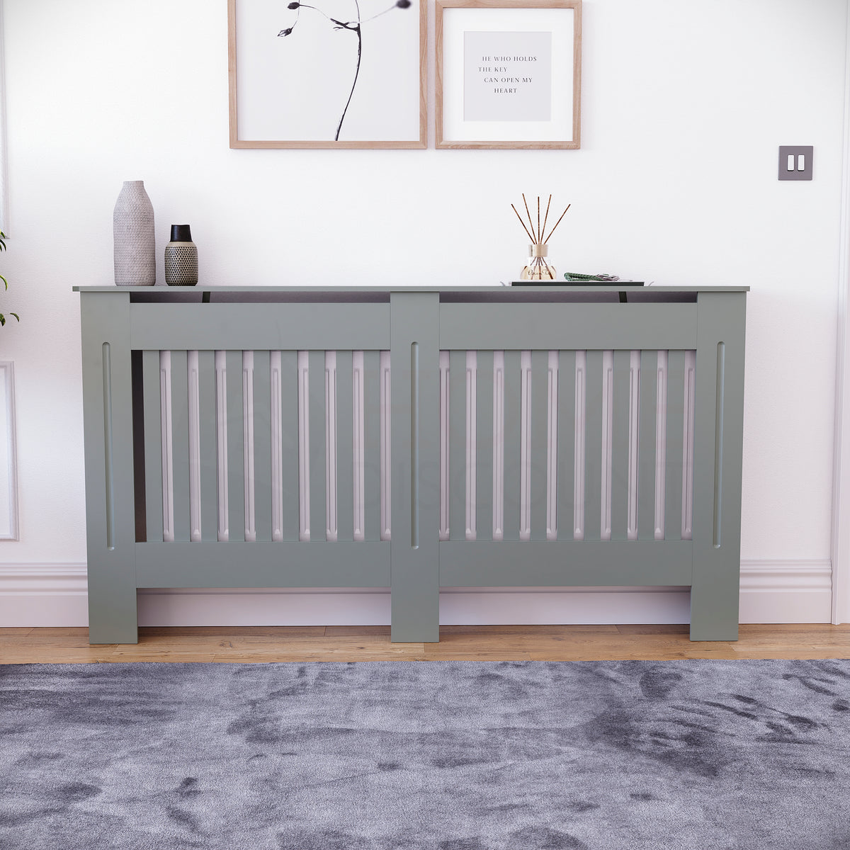 Chelsea Radiator Cover - Olive Grey, Large