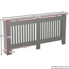Chelsea Radiator Cover - Grey, Extra Large