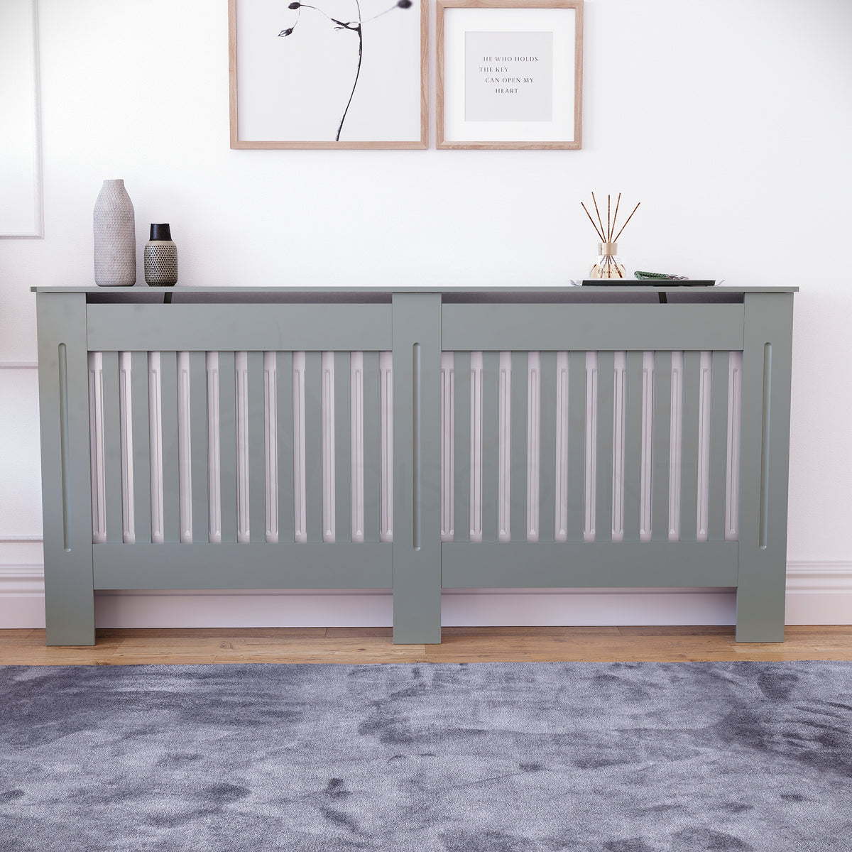 Chelsea Radiator Cover - Olive Grey, Extra Large