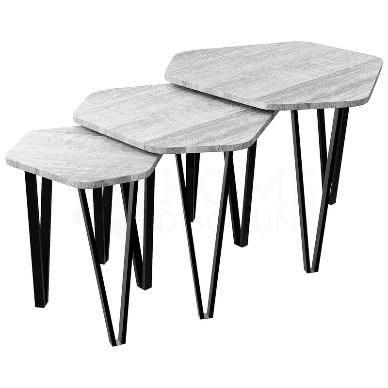 Brooklyn Nest of 3 Tables - Grey