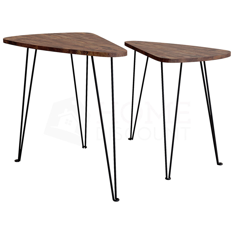 Brooklyn Nest of 2 Oval Tables - Dark Wood