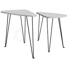 Brooklyn Nest of 2 Oval Tables - Grey