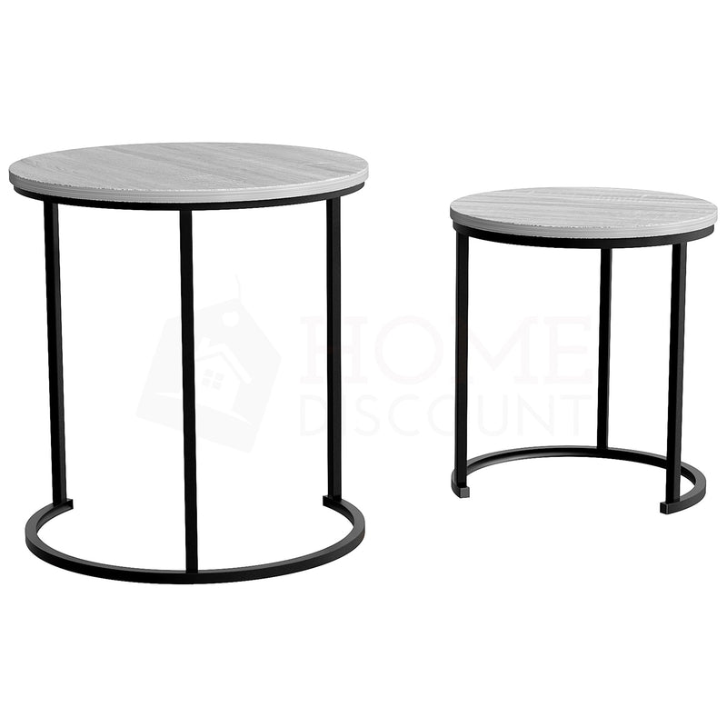 Brooklyn Nest of 2 Round Tables - Grey