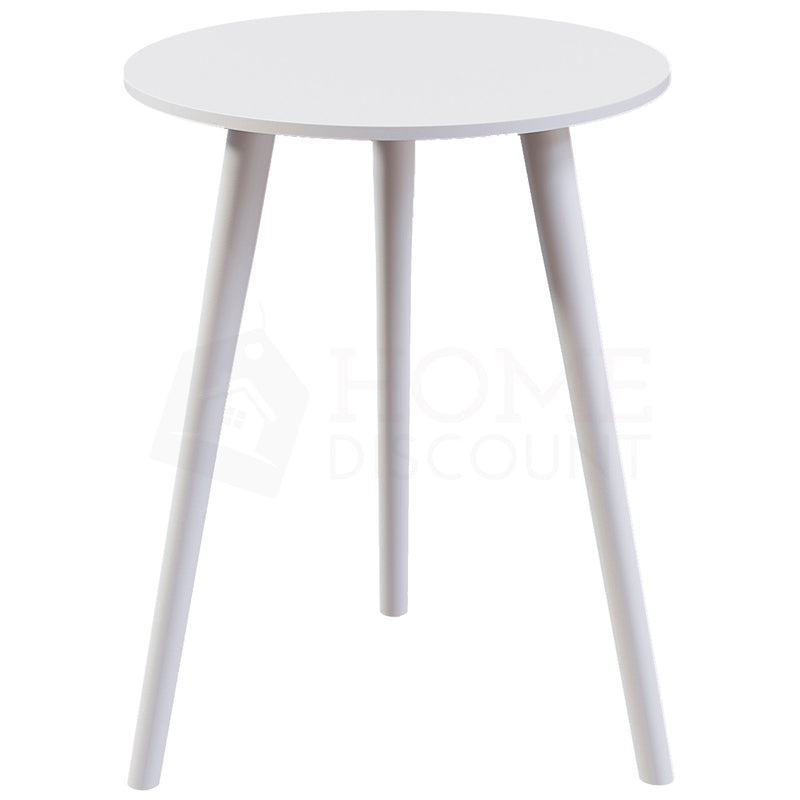 Round Side Table, White