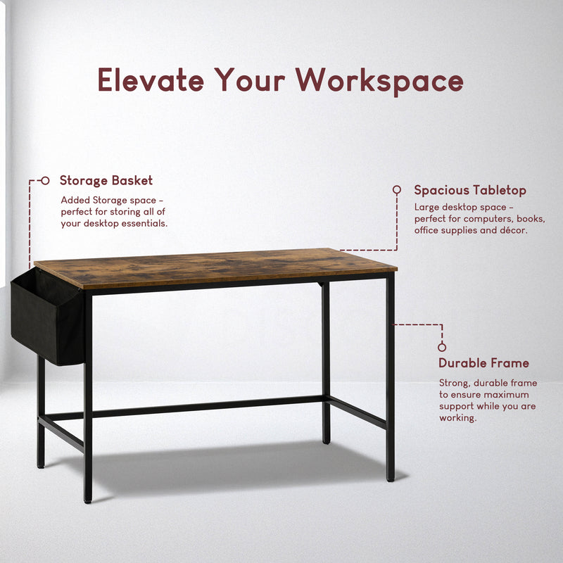 Brooklyn Large Computer Desk - Dark Wood