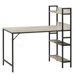 Brooklyn Computer Desk With 3 Shelves - Grey