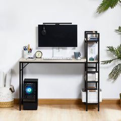 Brooklyn Computer Desk With 3 Shelves - Grey