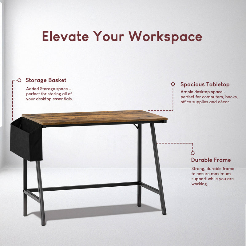 Brooklyn Small Computer Desk - Dark Wood
