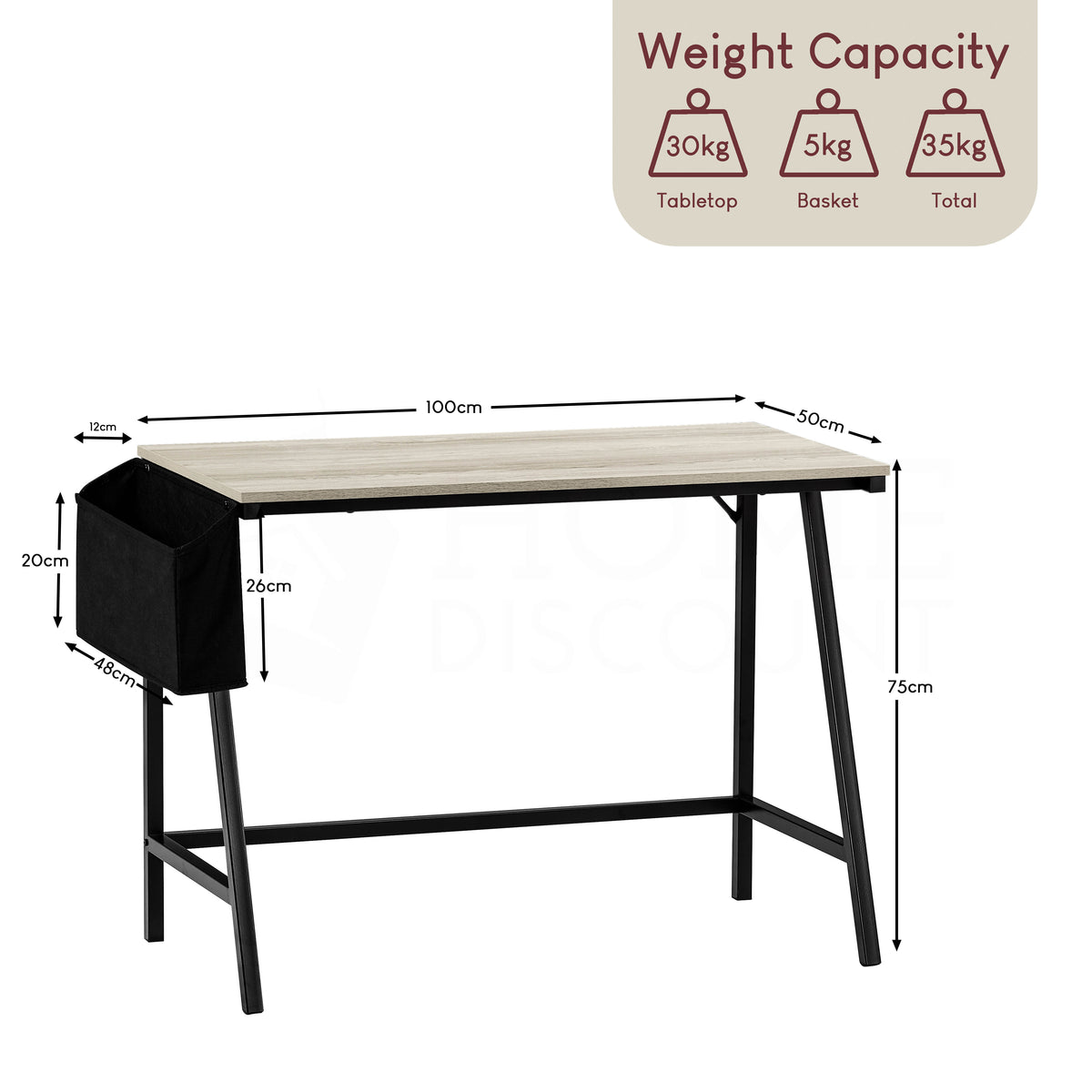 Brooklyn Small Computer Desk - Grey