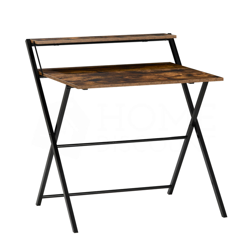 Brooklyn Foldable Computer Desk - Dark Wood