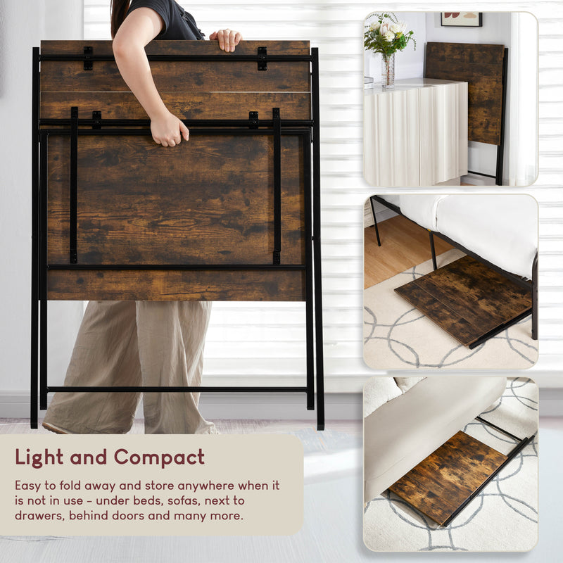 Brooklyn Foldable Computer Desk - Dark Wood