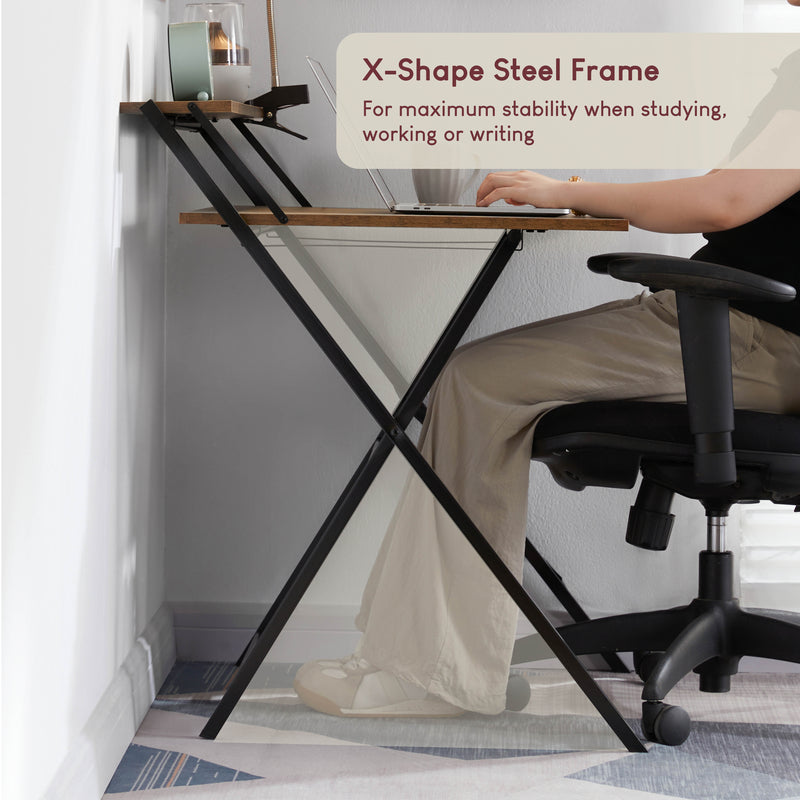 Brooklyn Foldable Computer Desk - Dark Wood