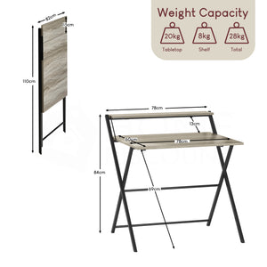 Brooklyn Foldable Computer Desk, Grey