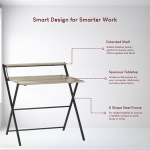 Brooklyn Foldable Computer Desk, Grey
