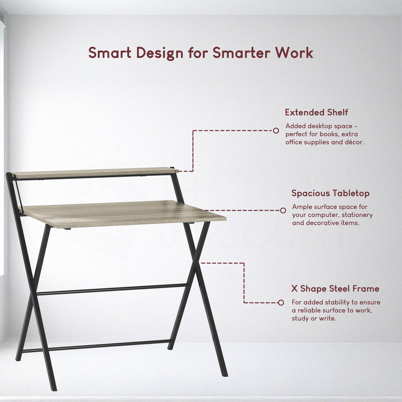 Brooklyn Foldable Computer Desk - Grey