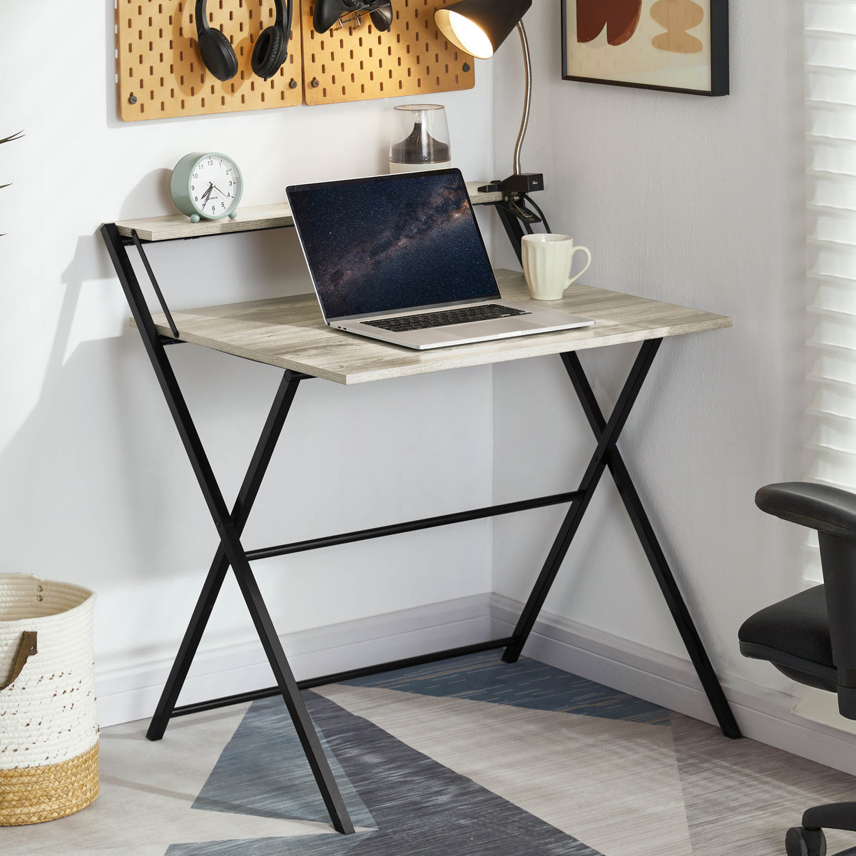 Brooklyn Foldable Computer Desk, Grey
