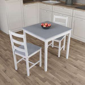 Yorkshire 2-Seater Dining Set - White & Grey