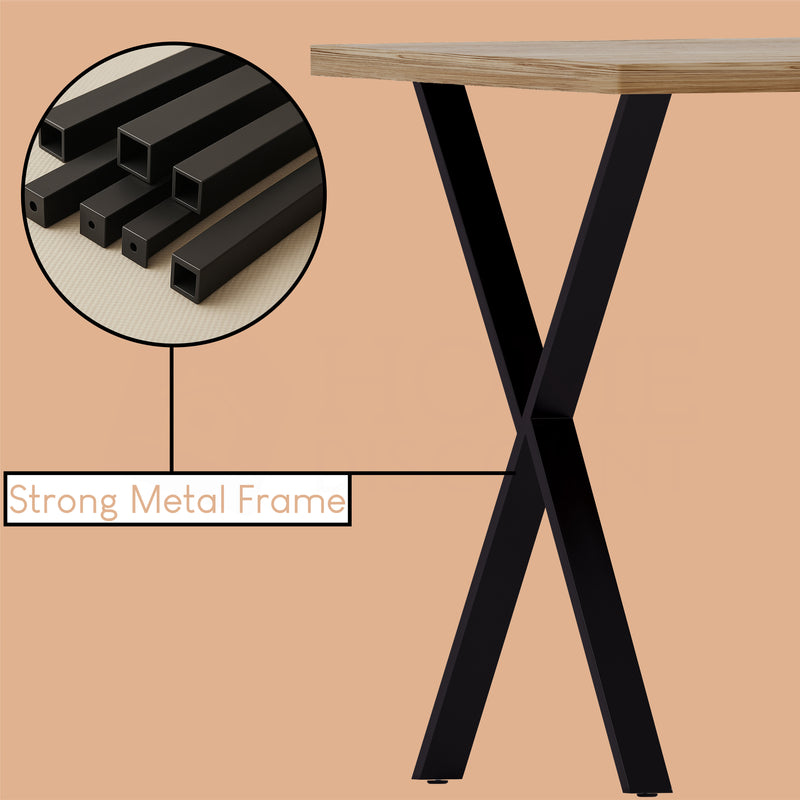4-Seater Dining Table With X Shape Legs, Oak