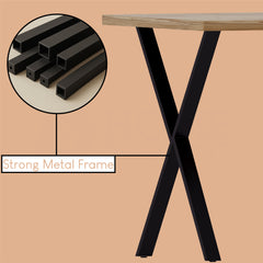 4-Seater Dining Table With X Shape Legs, Oak