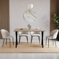 4-Seater Dining Table With X Shape Legs, Oak
