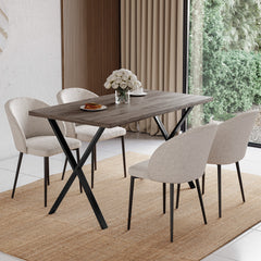 4-Seater Dining Table With X Shape Legs - Walnut