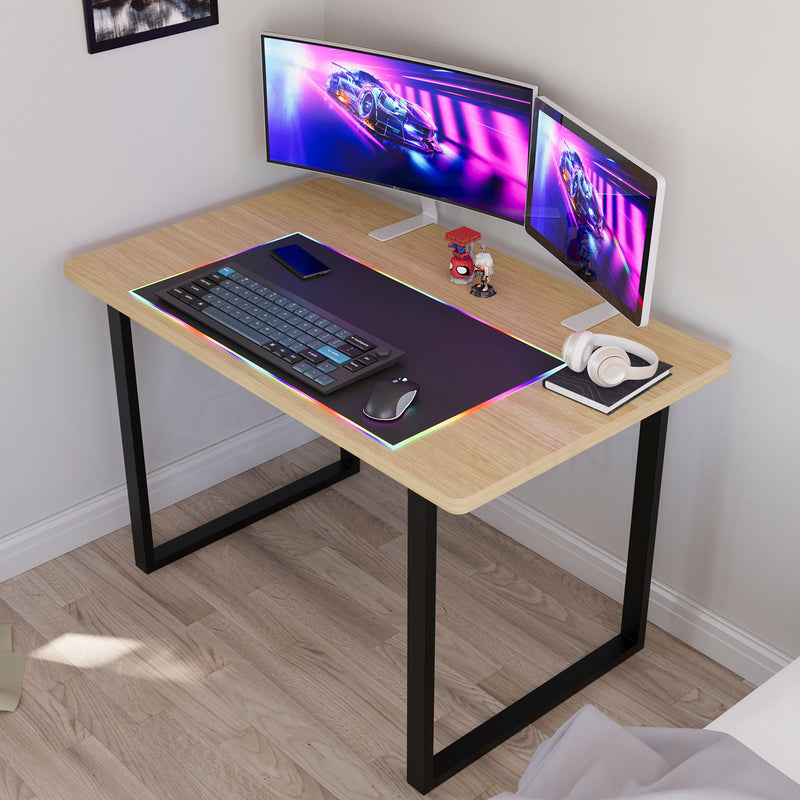 Gaming Desk With U Shape Legs, Oak
