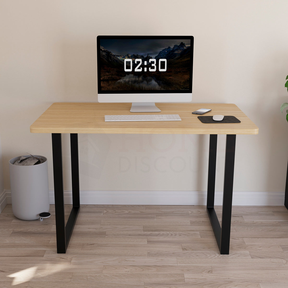 Gaming Desk With U Shape Legs, Oak