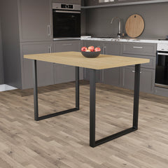 4 Seater Dining Table With U Shape Legs, Oak