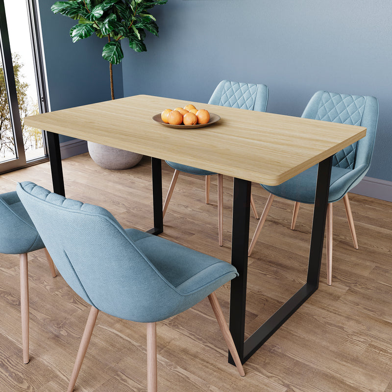 4 Seater Dining Table With U Shape Legs, Oak