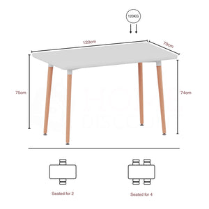 Batley 4-Seater Square Dining Table - White