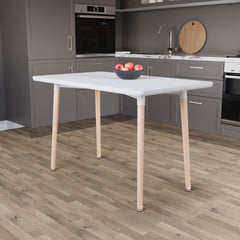 Batley 4 Seater Square Dining Table, White