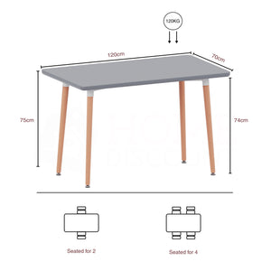 Batley 4-Seater Square Dining Table - Grey