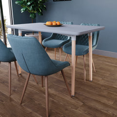 Batley 4 Seater Square Dining Table, Grey
