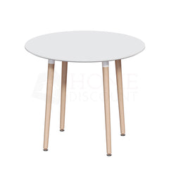 Batley 4 Seater Round Dining Table, White