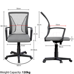 Vida Designs Airdrie Office Mesh Chair, Grey