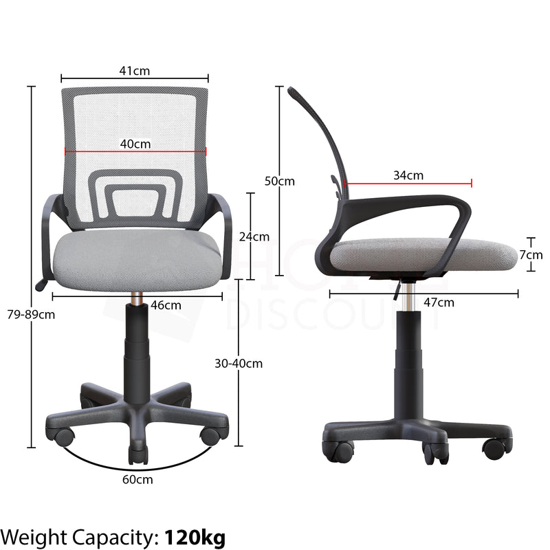 Vida Designs Airsdale Office Mesh Chair, Grey