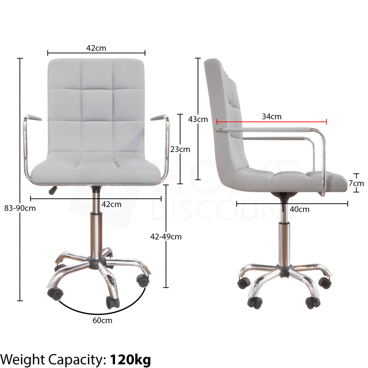 Calbo Office Chair, Grey UKFR