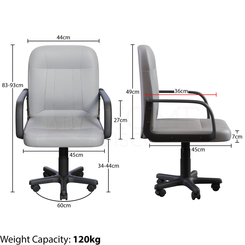 Vida Designs Morton Office Chair, Grey