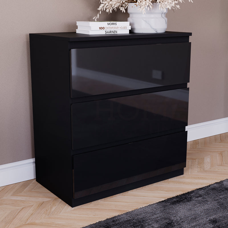 Glinton 3-Drawer Chest - Black (FSC 100%)