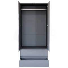 Glinton 2-Door 2-Drawer Wardrobe - Grey (FSC 100%)